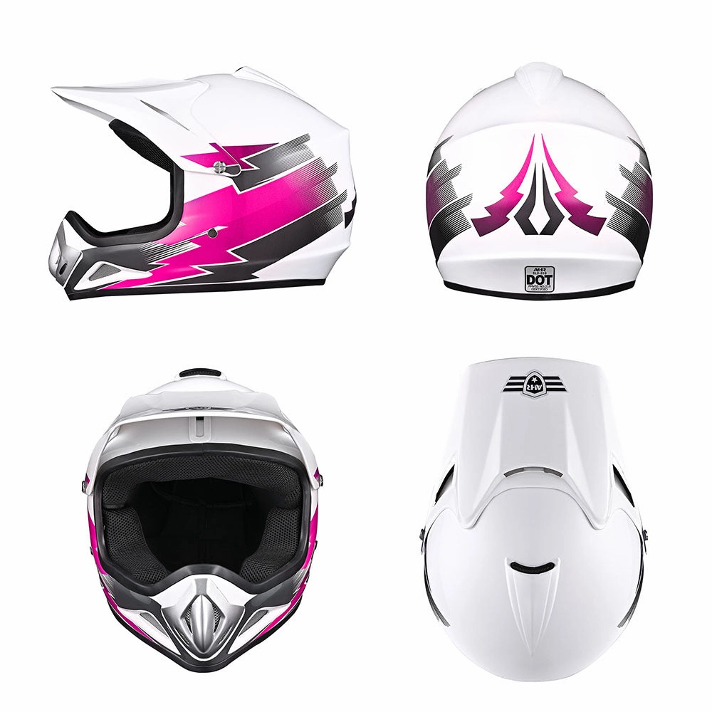 TheLAShop H-VEN12 Youth Dirt Bike Helmet DOT Pink