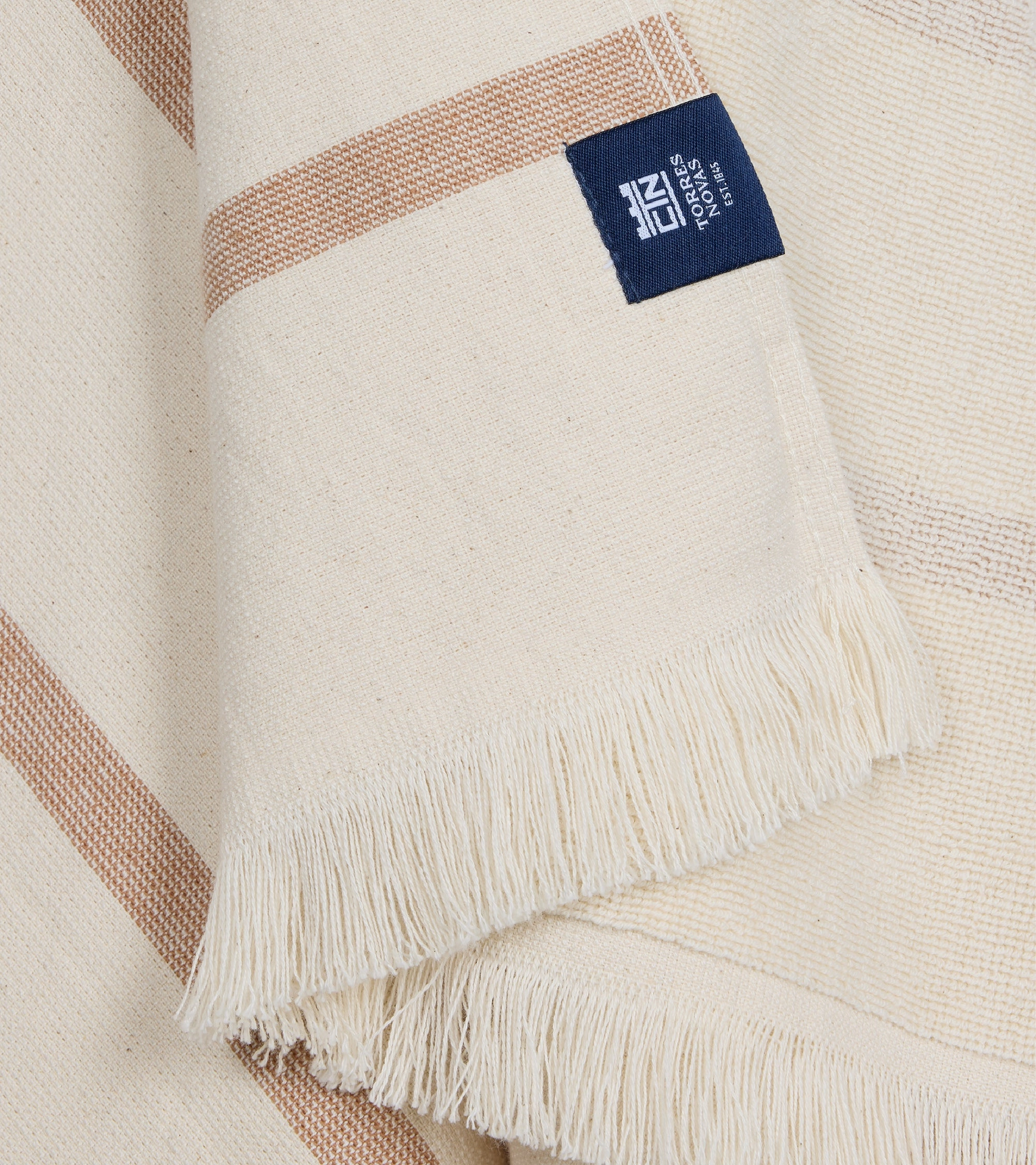 Torres Novas Boa-Nova Individual Size Beach Towel: Beige Stripe