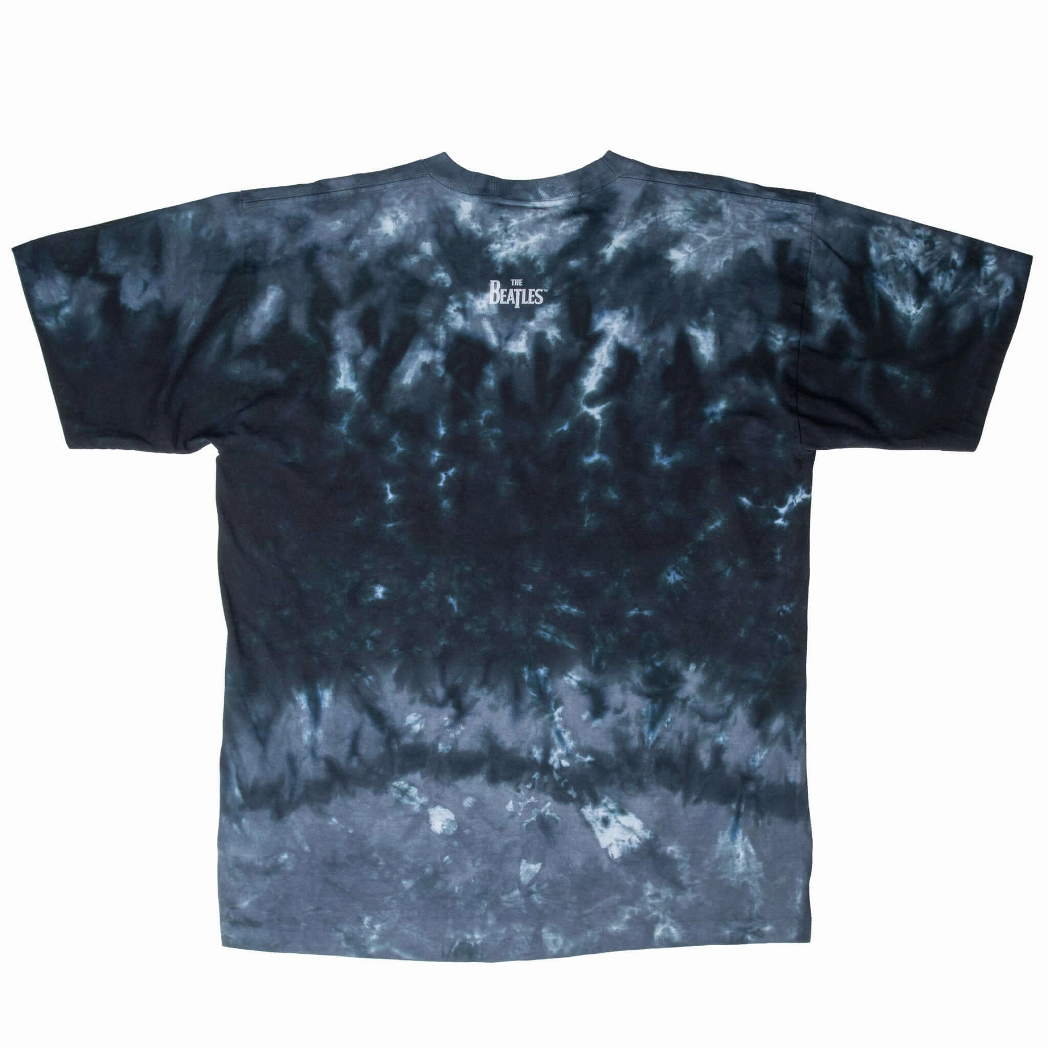 VINTAGE THE BEATLES ABBEY ROAD 2006 TIE DYE LIQUID BLUE TEE SHIRT LARGE MADE USA