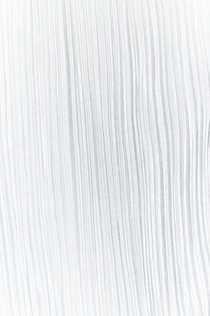 White Plisse Skirt Maxi High Rise