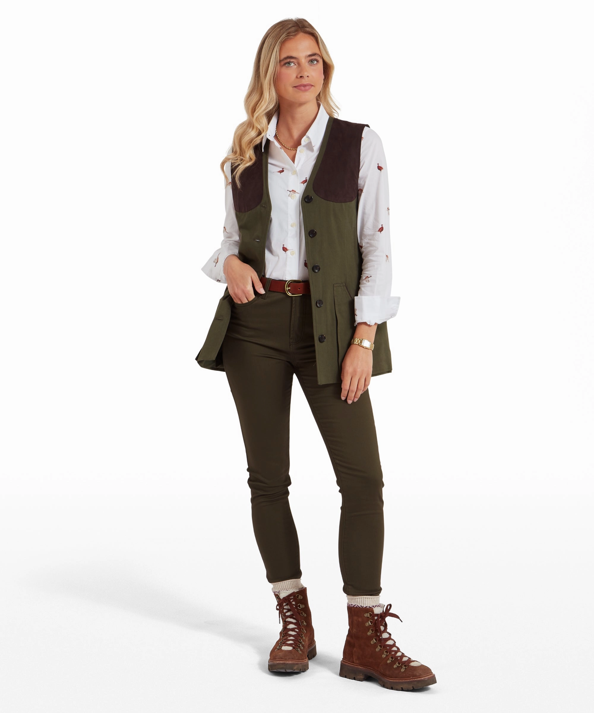 Women's All Season Shooting Vest - Dark Olive