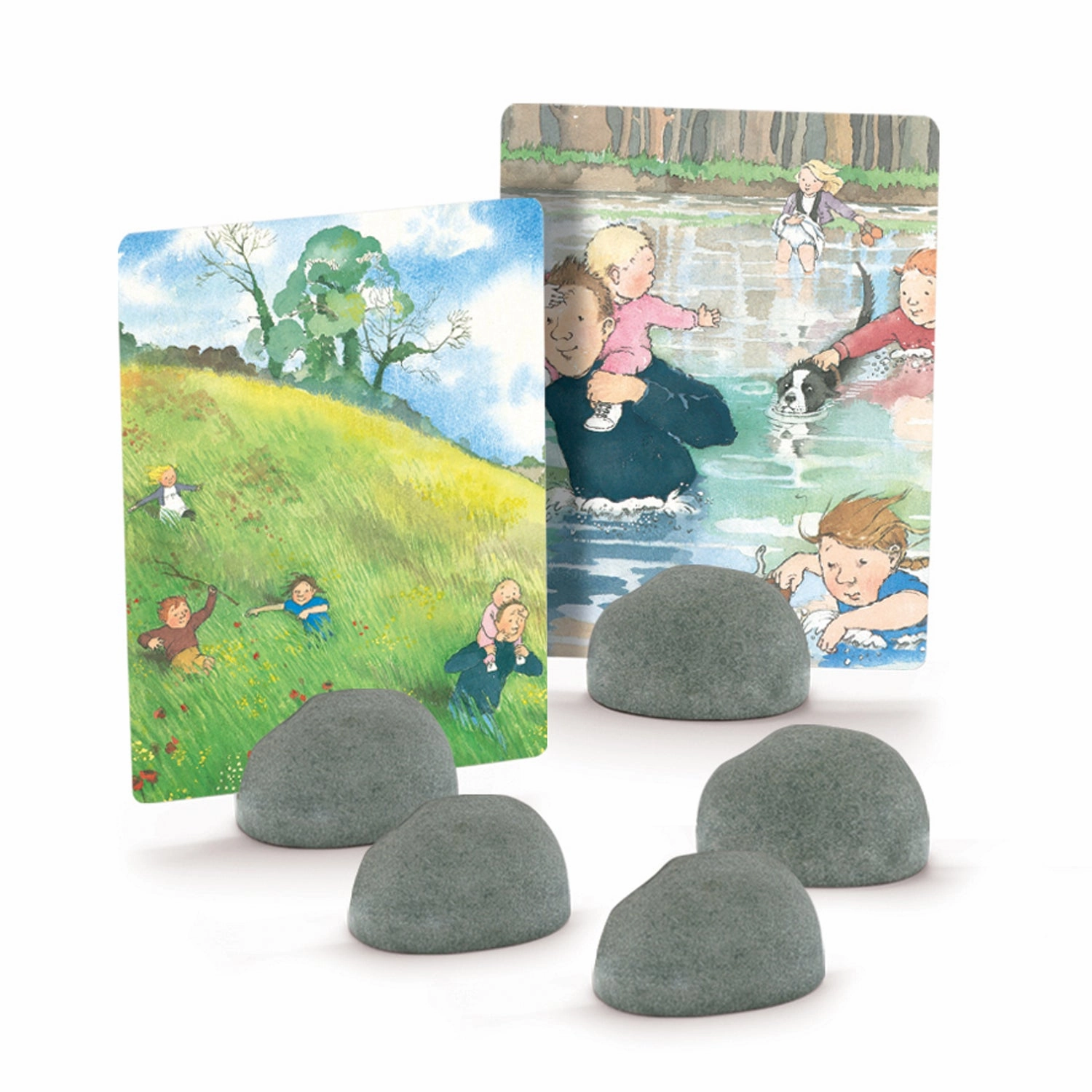 Yellow Door Stand-it-Stones, Set of 5 - Real Stone Card Holders